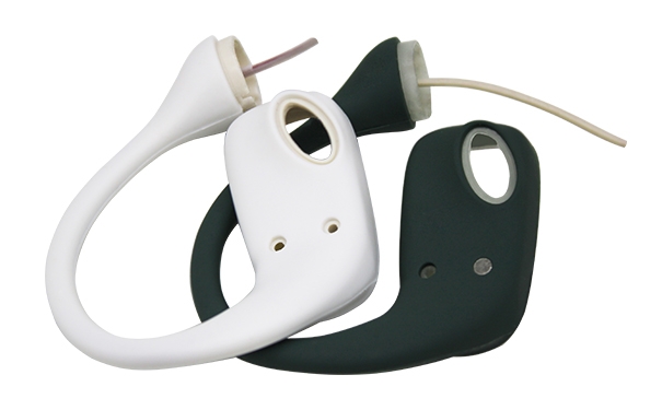 耳挂式运动耳机配件 骨传导降噪耳返零件 蓝牙无线耳机零件 液态硅胶包塑胶 注塑包电子零件